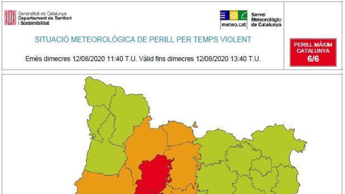 Alerta por vientos muy fuertes en la Segarra y el Solsonès esta tarde