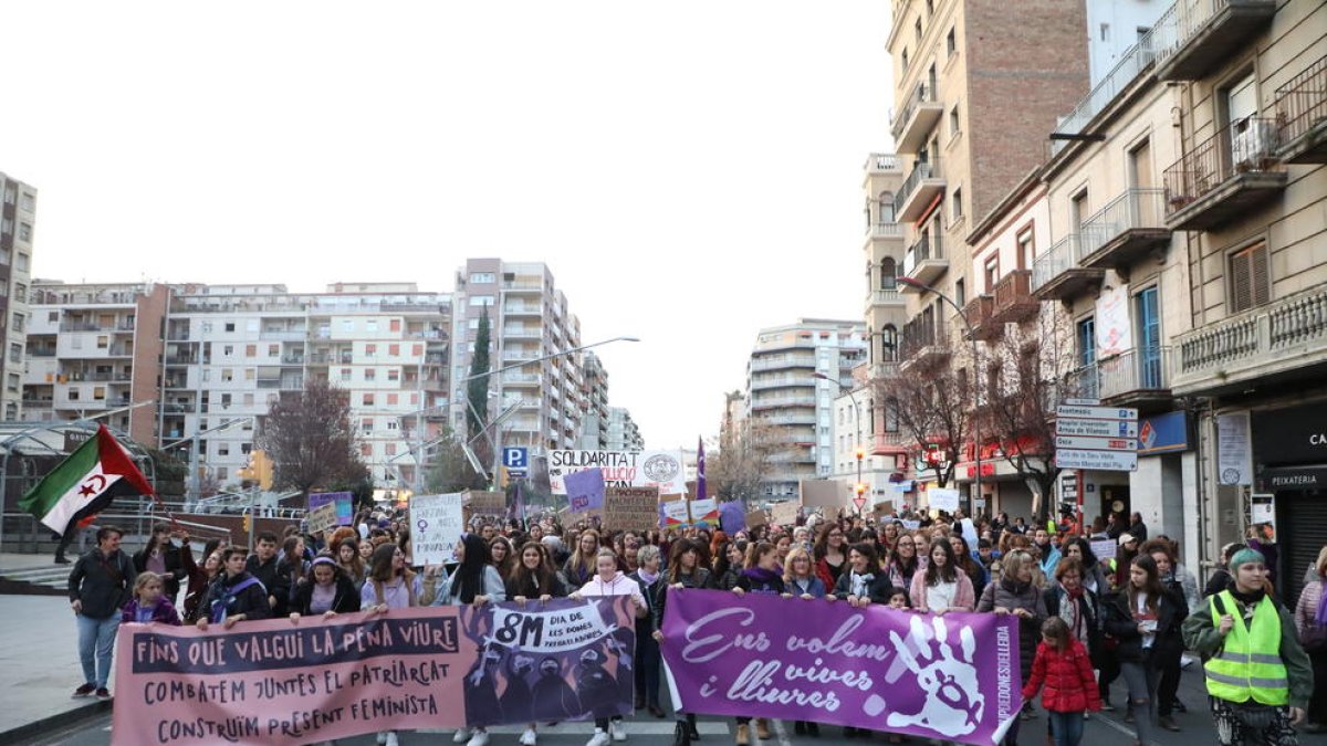 Una manifestació a Lleida en una edició anterior del 8M