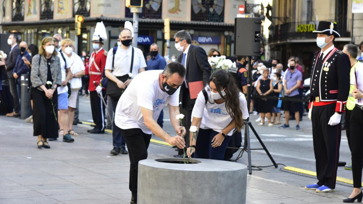 El padre del pequeño vinculado a Llimiana, en el último homenaje.