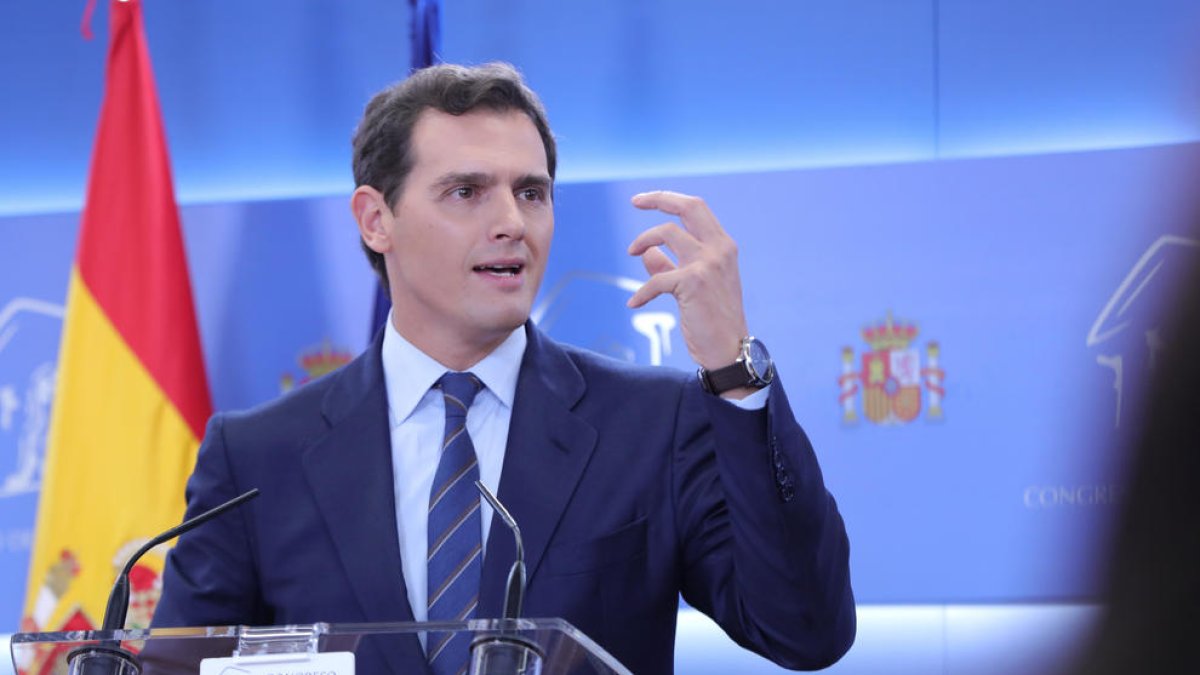 Albert Rivera, ayer en rueda de prensa tras la sentencia.