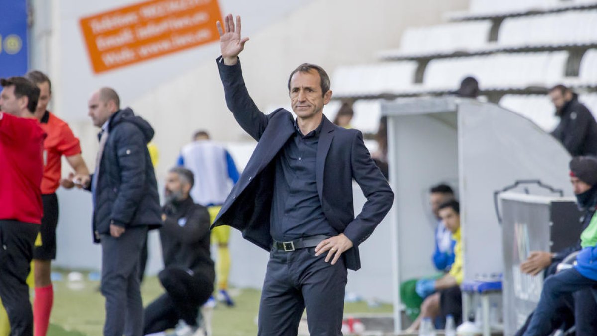 Joan Carles Oliva, el pasado domingo durante el partido ante el Ejea.