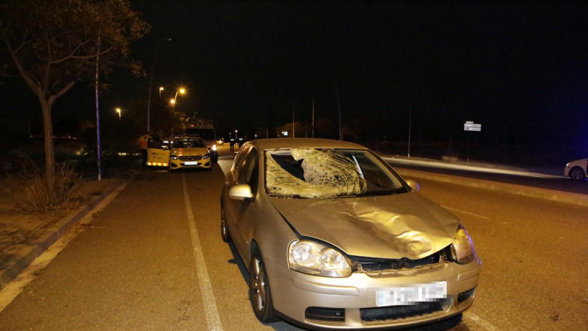 Estat del vehicle després de l’atropellament de dilluns.