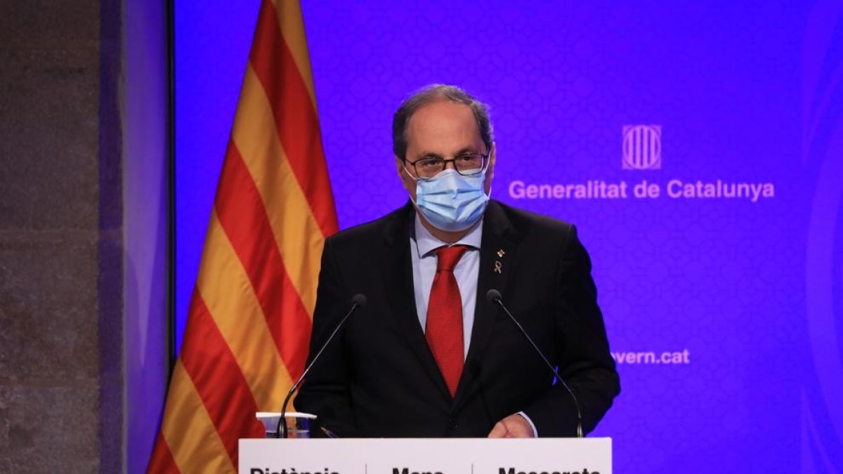Quim Torra, en rueda de prensa de este lunes
