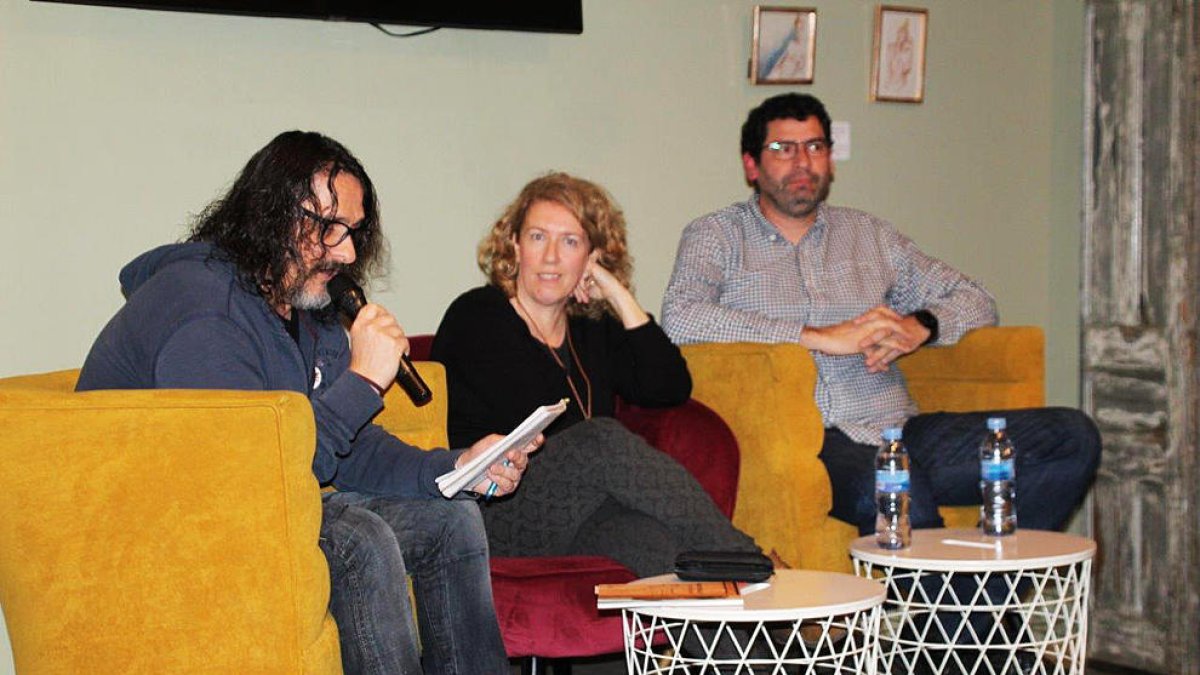 Marga del Campo y Jordi V. Pou, el lunes en La Fontana de Bellpuig.
