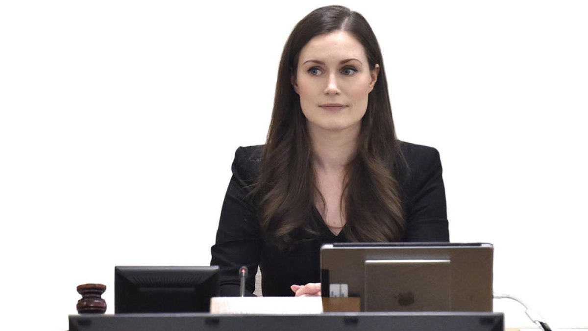 La primera ministra de Finlàndia, Sanna Marin, aquesta setmana.