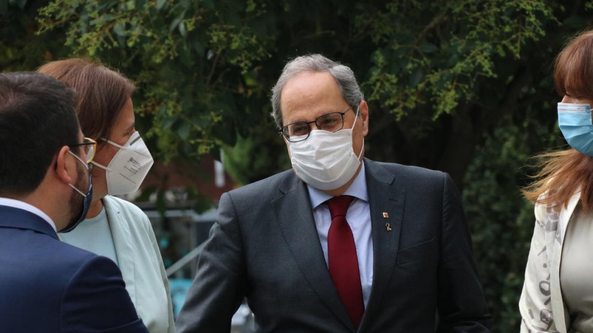 El presidente de la Generalitat, Quim Torra, minutos antes de entrar en el Tribunal Supremo