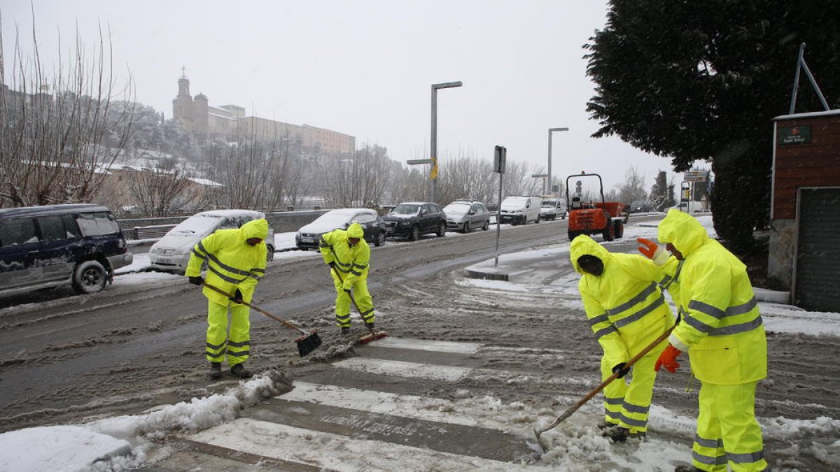 Imagen de archivo de una nevada en febrero de 2018 en Balaguer.