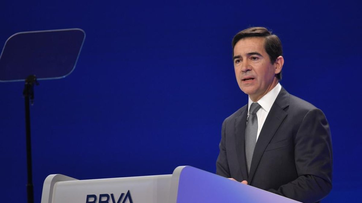 Carlos Torres, presidente del BBVA, ayer, en Bilbao.