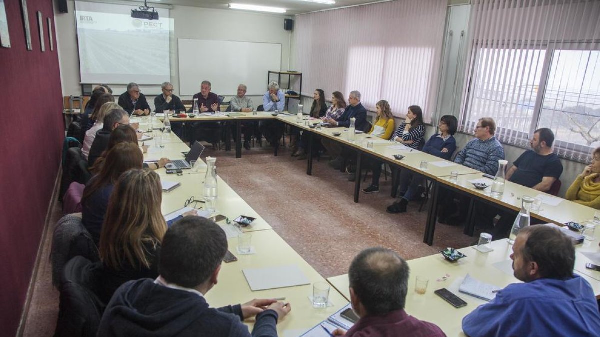 La reunió de la vinya celebrada ahir a l’Escola Agrària de Tàrrega.