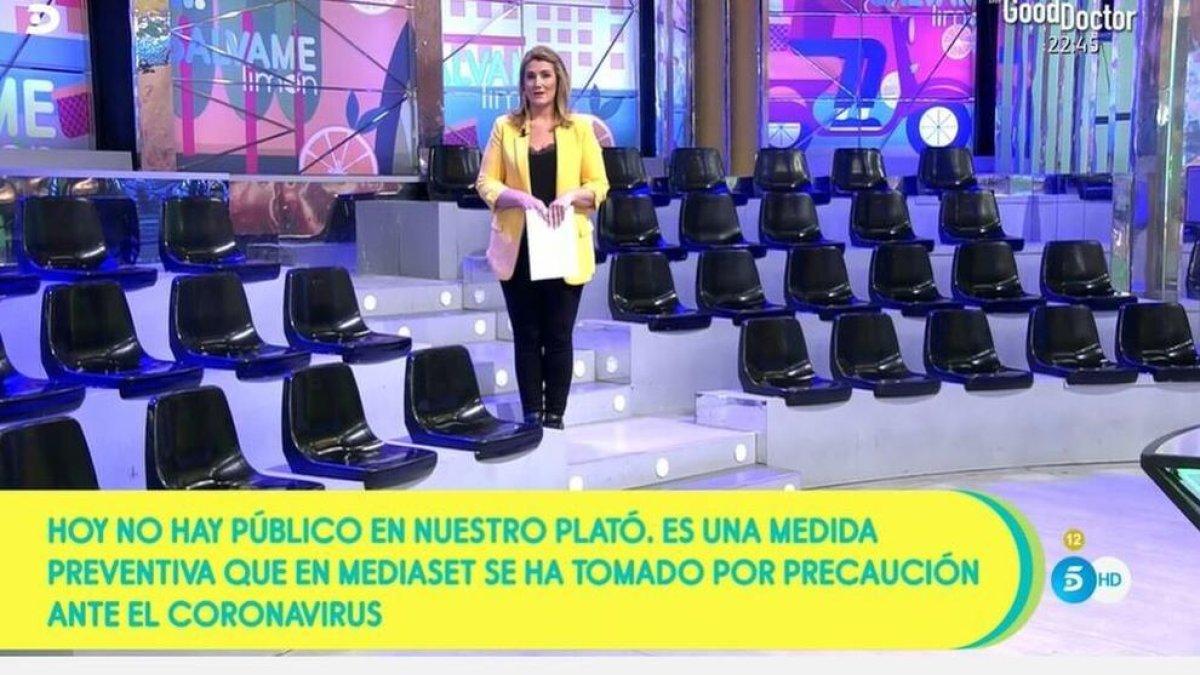 Carlota Corredera, en el plató vacío.
