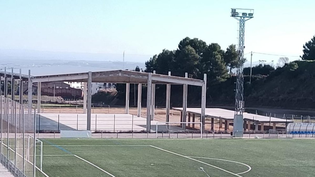L’estructura del pavelló, que s’acabarà l’any que ve.