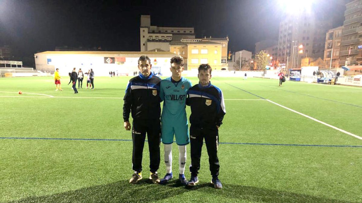 Josep Maria, Joel y Guillem, el pasado domingo en Balaguer.