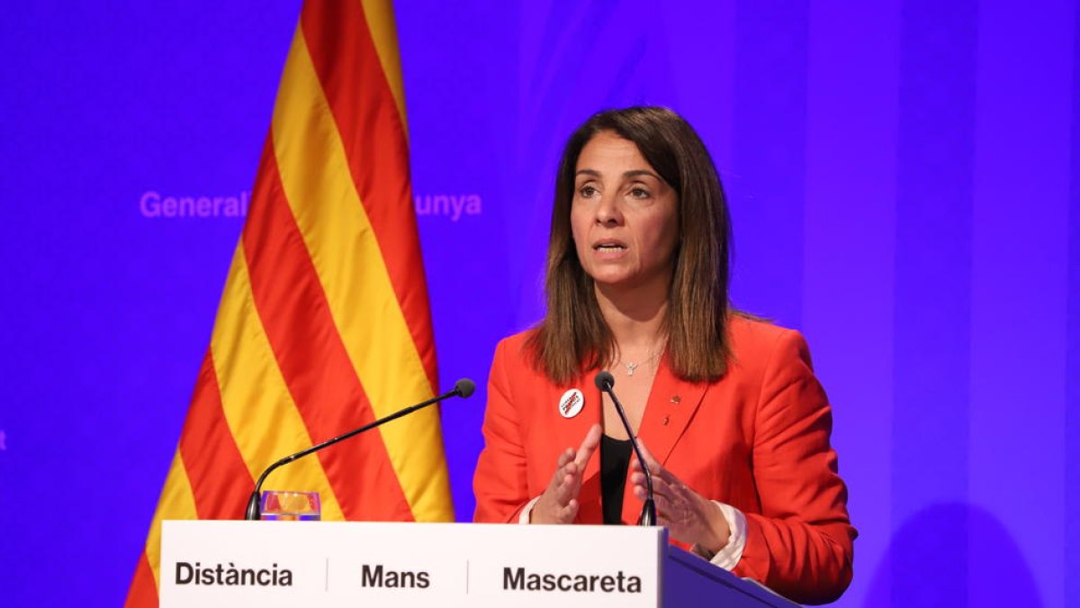 La consellera de la Presidencia, Meritxell Budó, en rueda de prensa posterior al Consejo Ejecutivo.