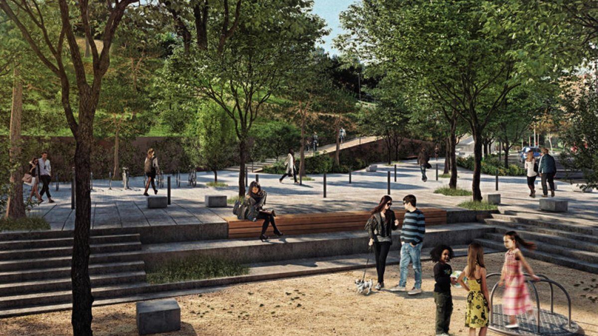 Imatge virtual del disseny d’Isabel Bennasar per a la plaça.