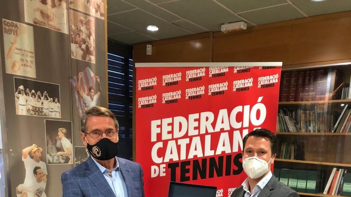 José Luis Solans, president del CT Lleida, amb Jordi Tamayo.