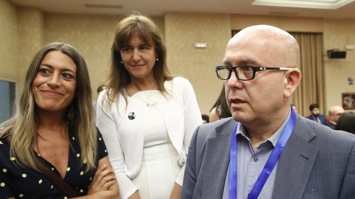 Nogueras, Borràs i Boye, ahir, al Congrés dels Diputats.