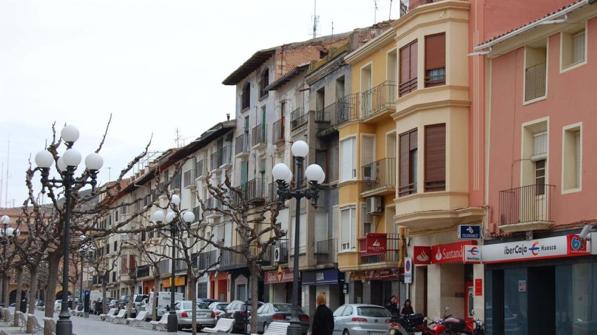 El centre del barri històric de Fraga.