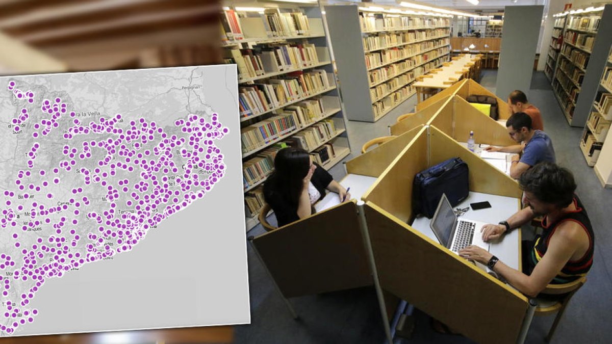 Mapa de les biblioteques de Catalunya