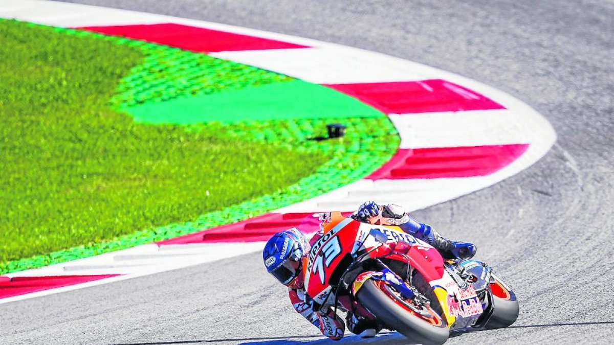Àlex Márquez, durant la sessió d’entrenaments d’ahir.
