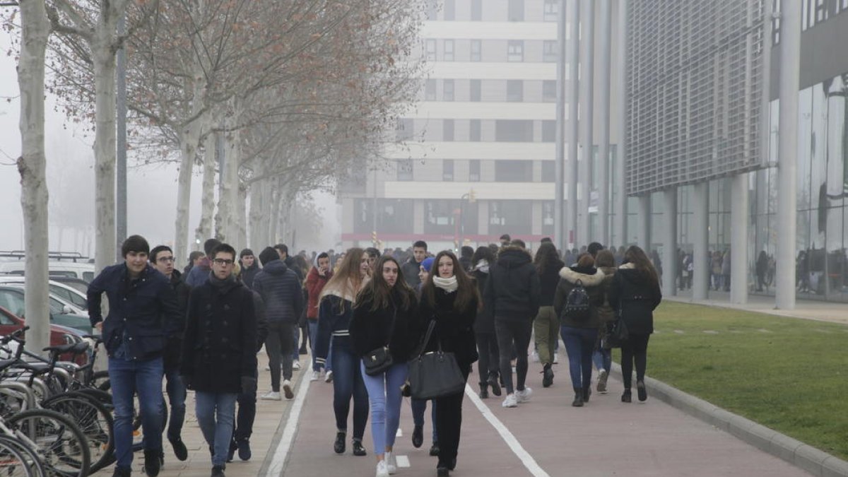 Estudiants al campus de la Universitat de Lleida a Cappont.