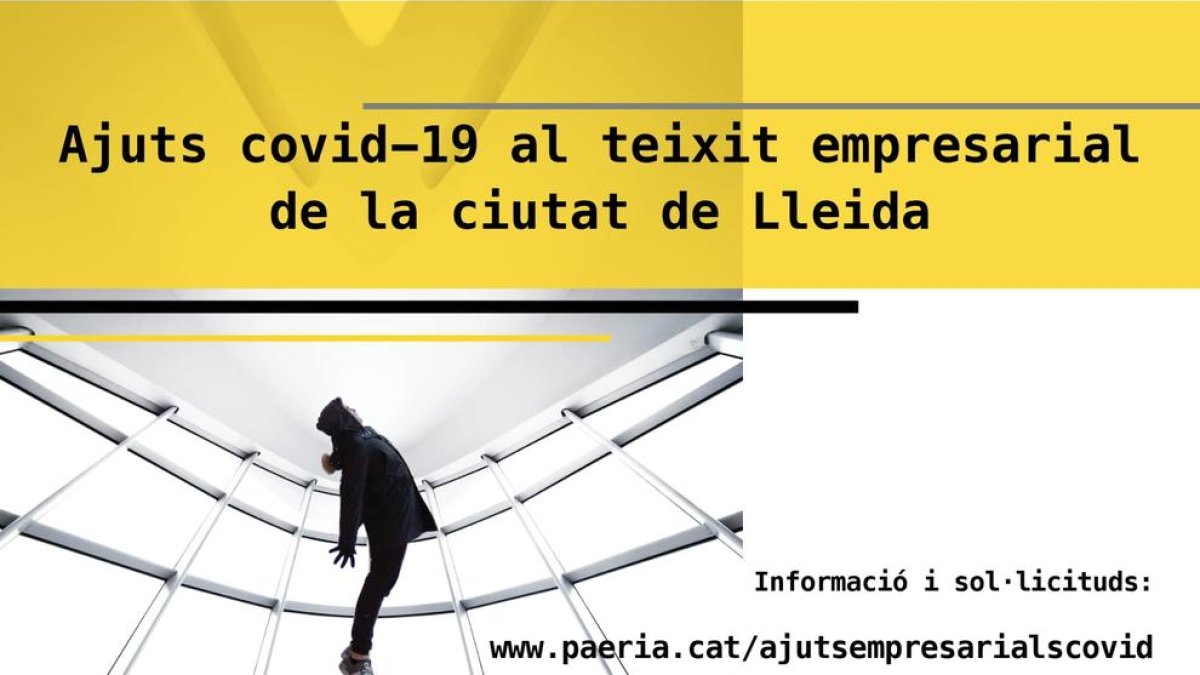 El cartell promocional informant dels ajuts de la Paeria.