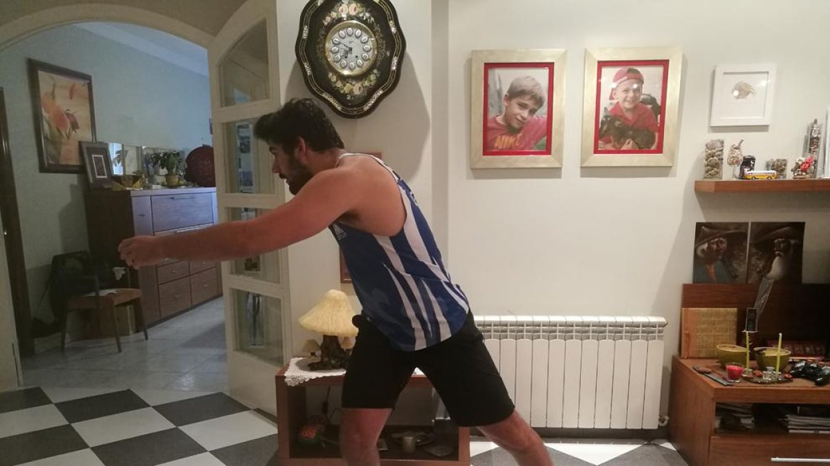 El lanzador Dani Cogul, campeón de Catalunya de disco y peso y bronce estatal en disco.