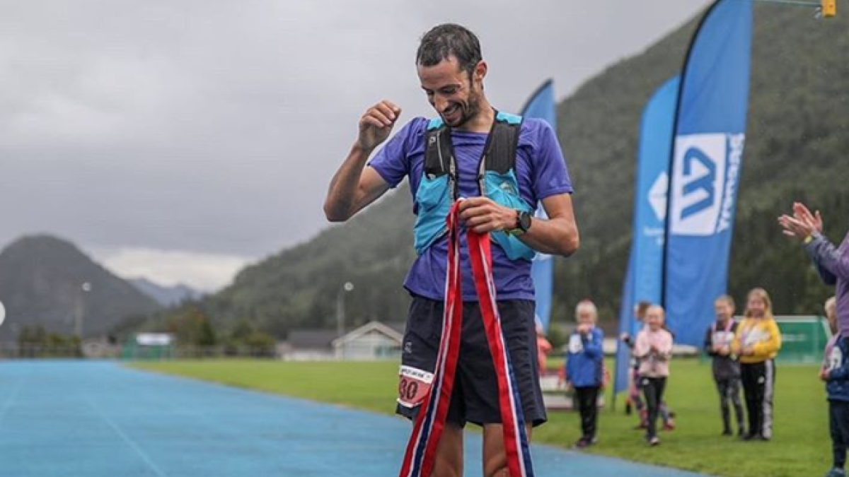 Kilian Jornet, una vez finalizada la prueba que se adjudicó ayer.