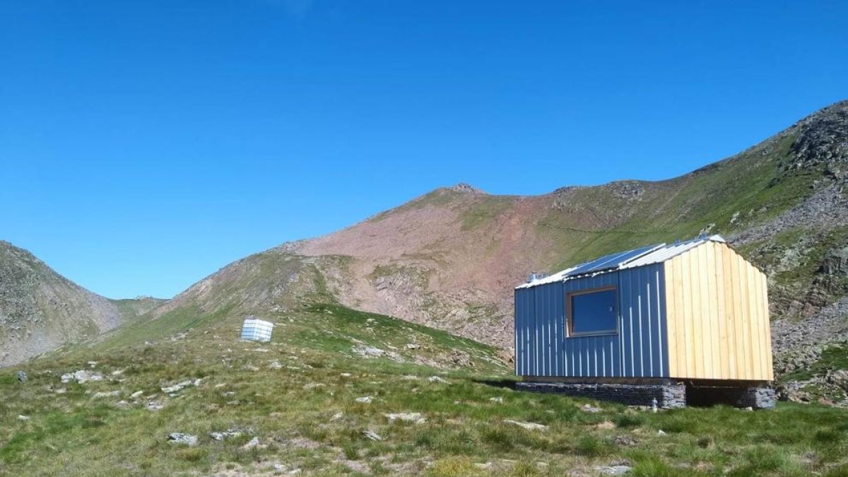 La cabana instal·lada a Ventolau, a la muntanya de Tavascan.