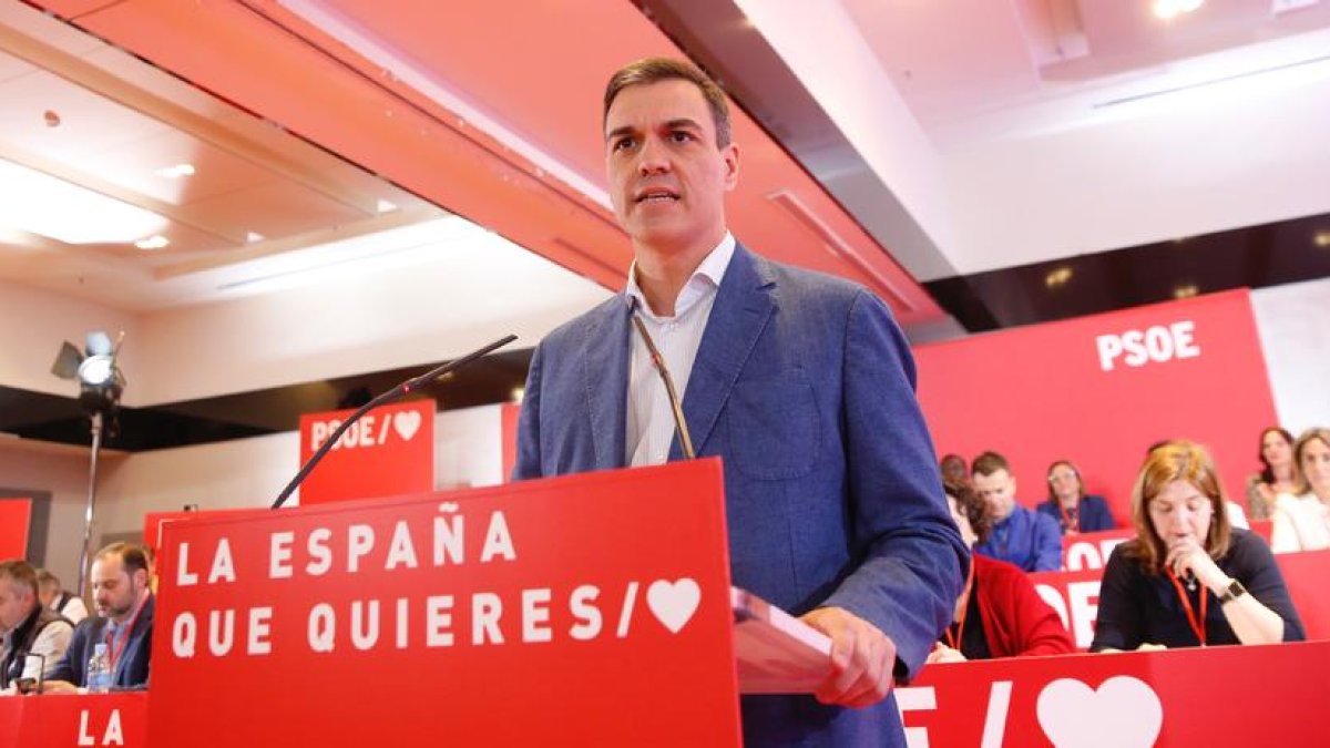 El presidente del Gobierno, Pedro Sánchez, ayer, en el comité federal del PSOE celebrado en Madrid.