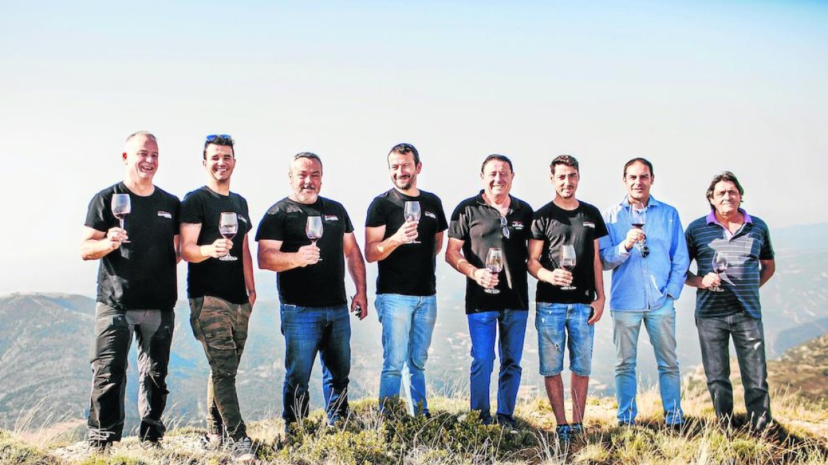 Un momento de la cata del vino Mirapallars, el lunes.