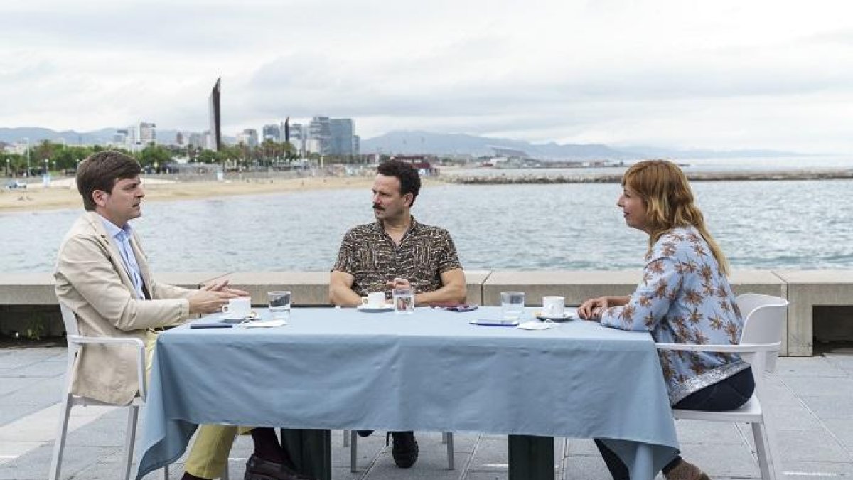 Marc Giró, Marc Martínez i Xantal Llavina, durant el programa.