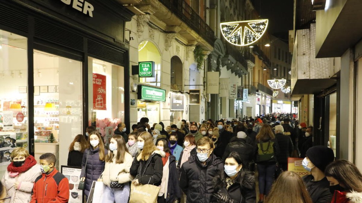 Imagen de la calle Major el pasado sábado por la tarde.