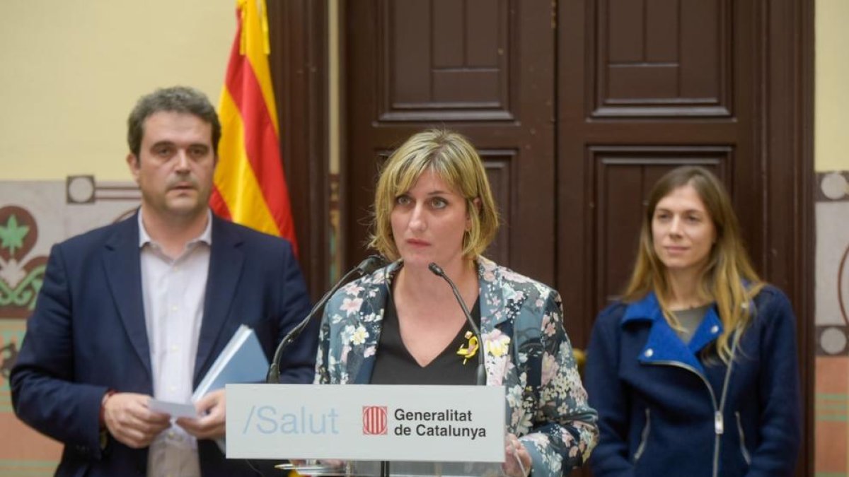 La consellera de Salud, Alba Vergés, en un momento de la rueda de prensa.