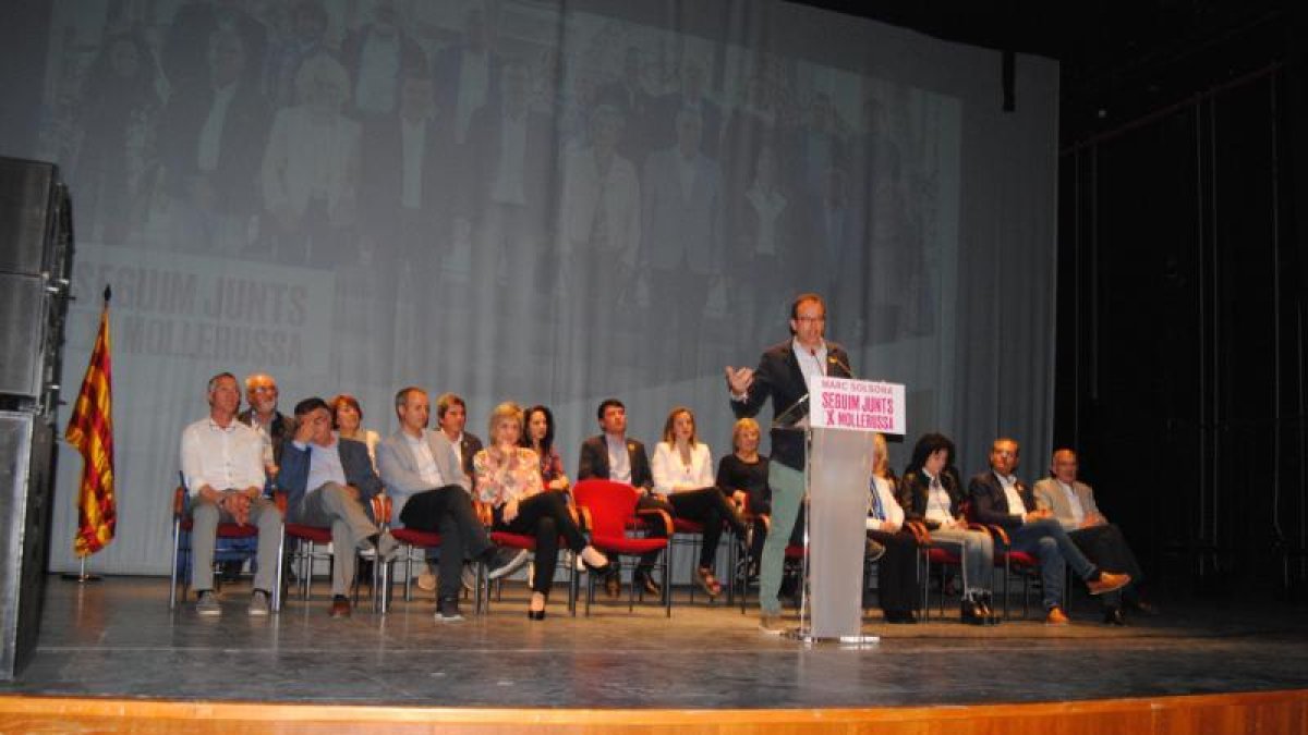 Imagen del acto central de campaña de Junts per Mollerussa, que se celebró ayer.