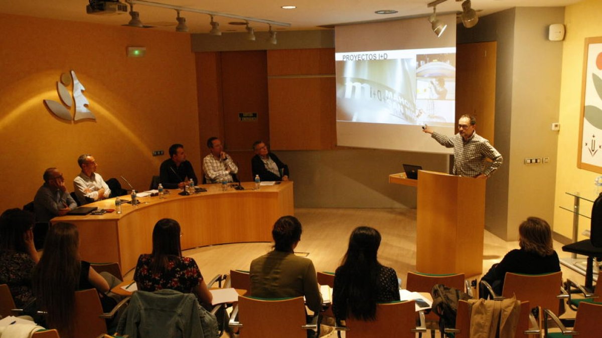 Un moment de la intervenció de Jaume Lluís Tartera, de Mahou-San Miguel.