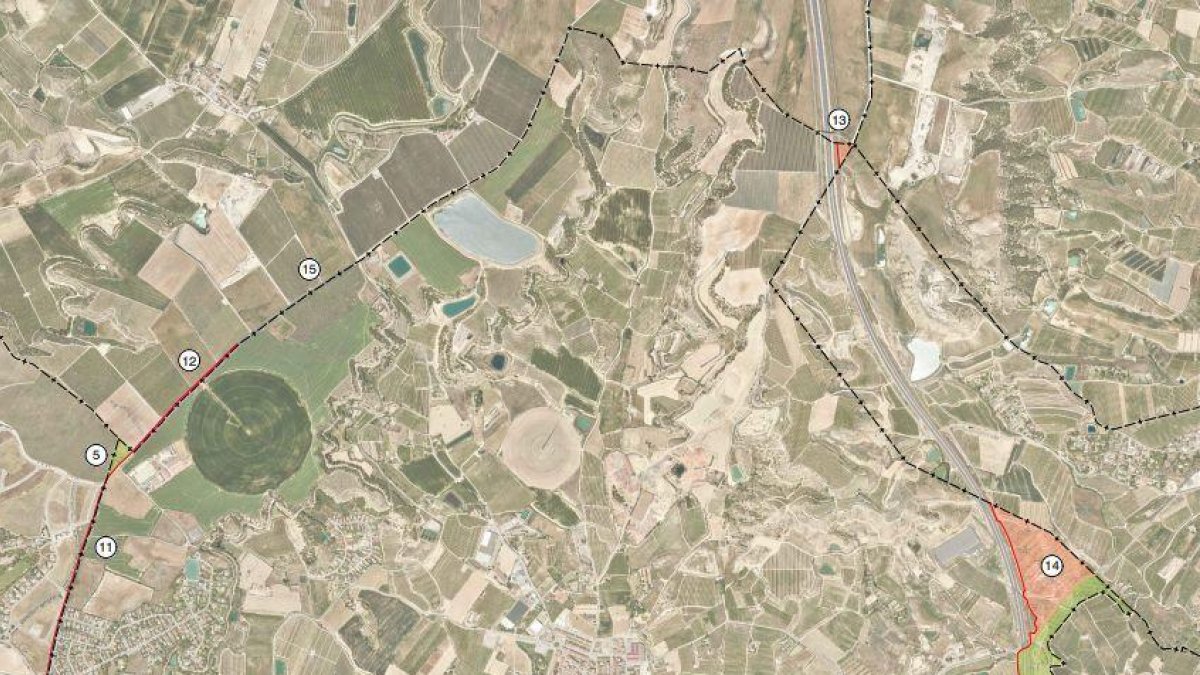 Plànol de la proposta de nous límits del terme municipal de Lleida.