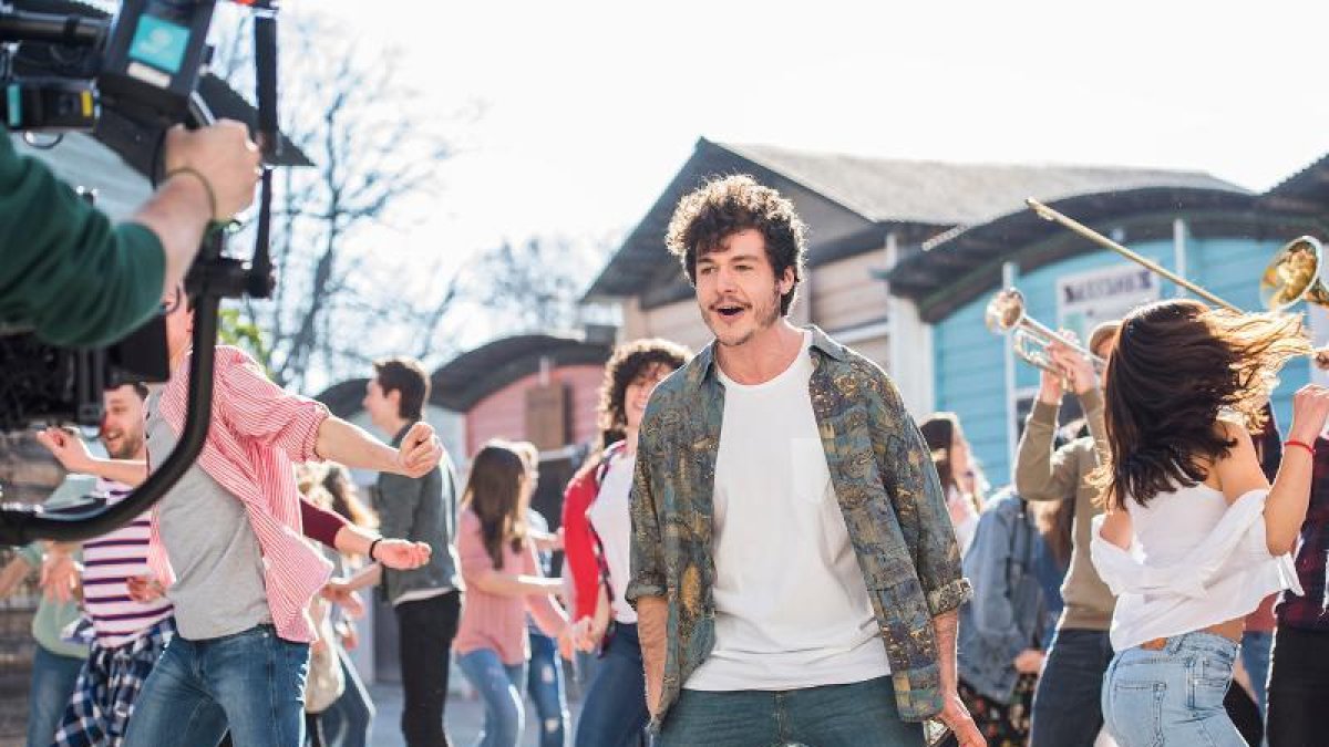 El cantante catalán Miki, en la grabación del tema de Eurovisión.