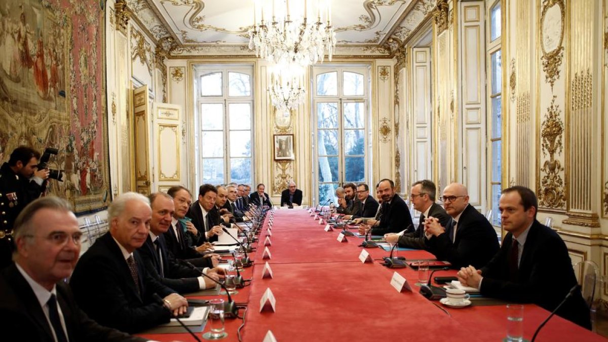 Los sindicatos se reunieron con el primer ministro Edouard Philippe.