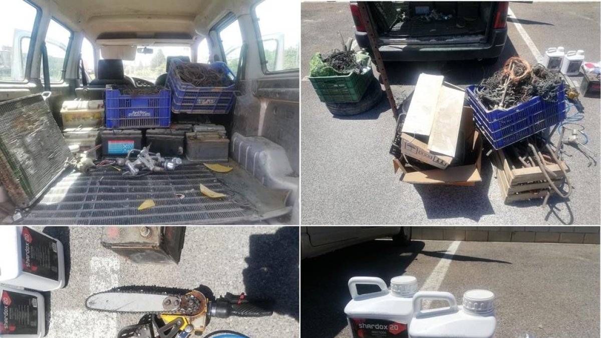 Vista del material robat i recuperat pels Mossos d’Esquadra.