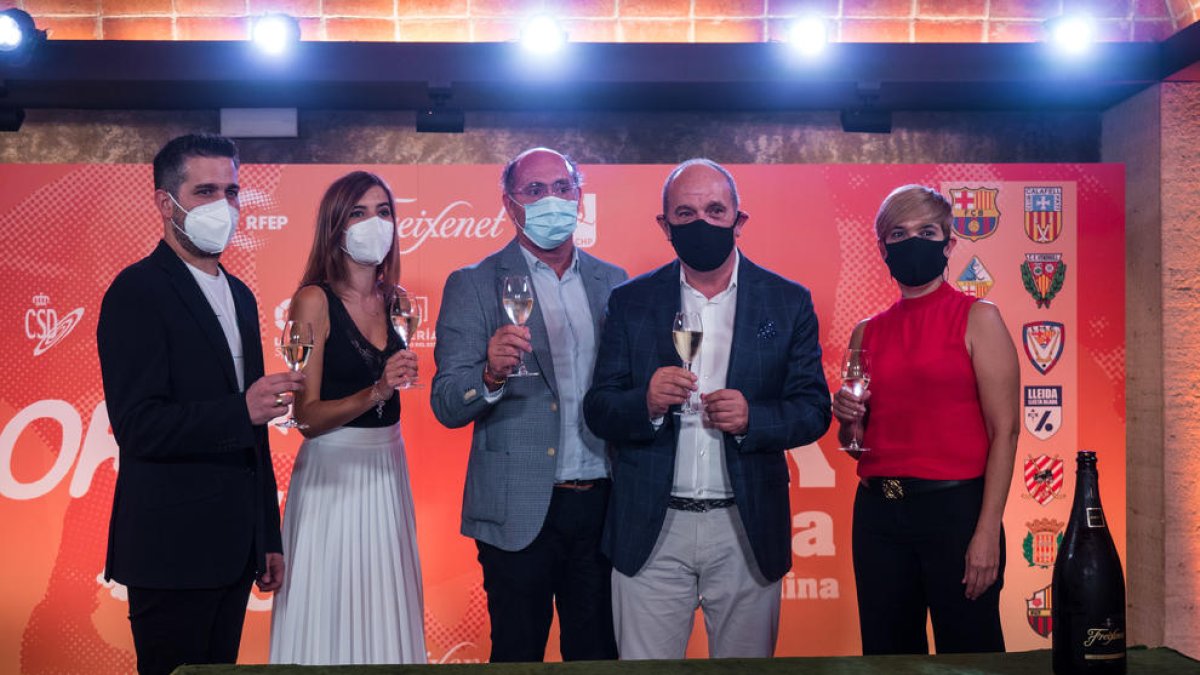 Un moment de la presentació de les competicions d’hoquei, ahir a Sant Sadurní d’Anoia.