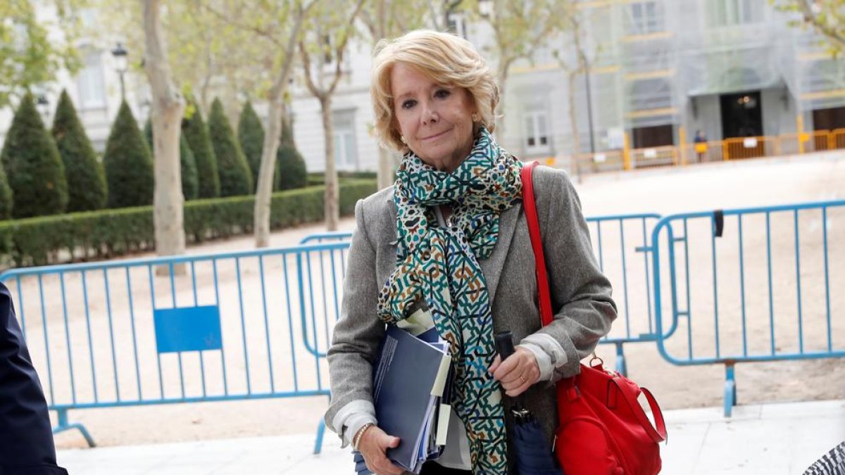 Esperanza Aguirre, després de declarar a l’Audiència Nacional.