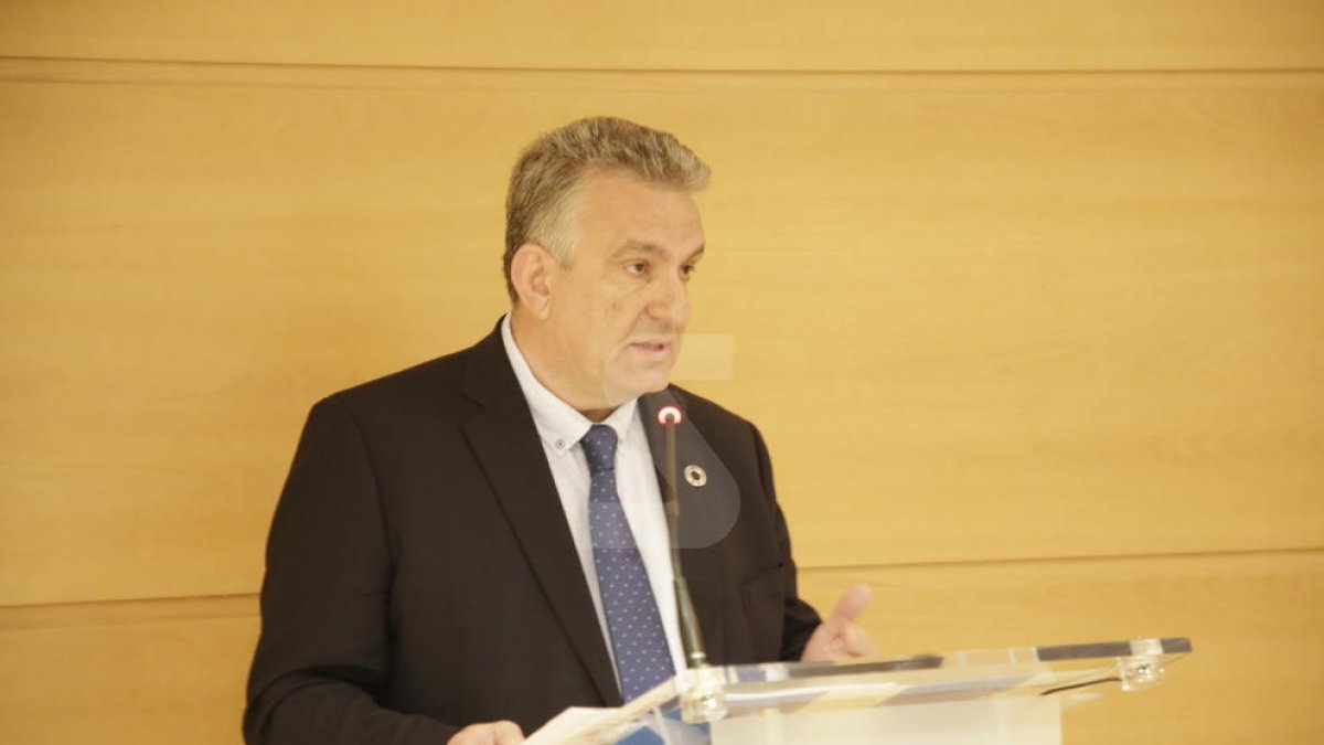 Jaume Saltó, durant la constitució del ple de la Cambra de Comerç de Lleida.