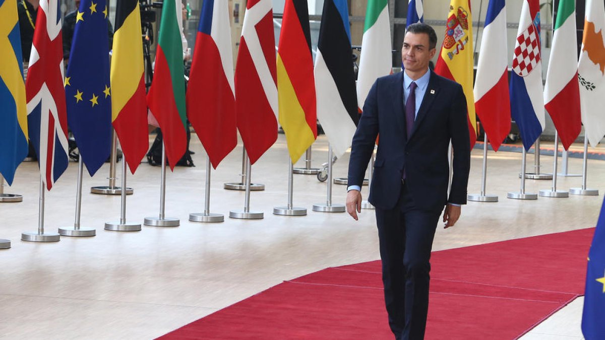 El president del Govern central, Pedro Sánchez, ahir, a Brussel·les.