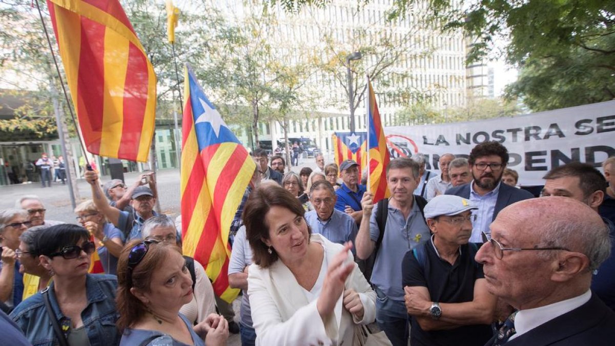 La presidenta de la ANC, Elisenda Paluzie, en un acto reivindicativo de la Assemblea.