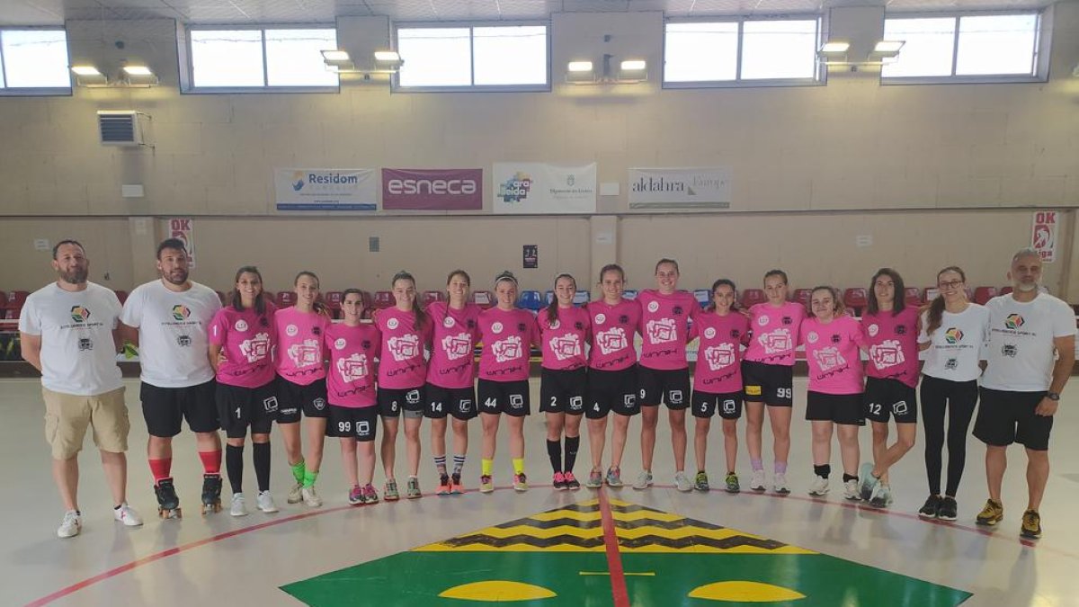 Jugadores i cos tècnic del Vila-sana, ahir en la primera jornada de la pretemporada.