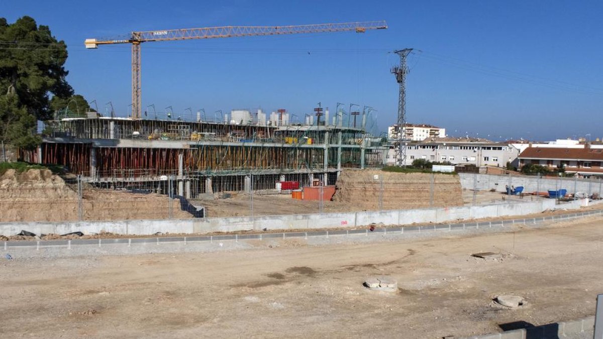 Les obres de la tercera ampliació urbanística de Guissona en l’actualitat.