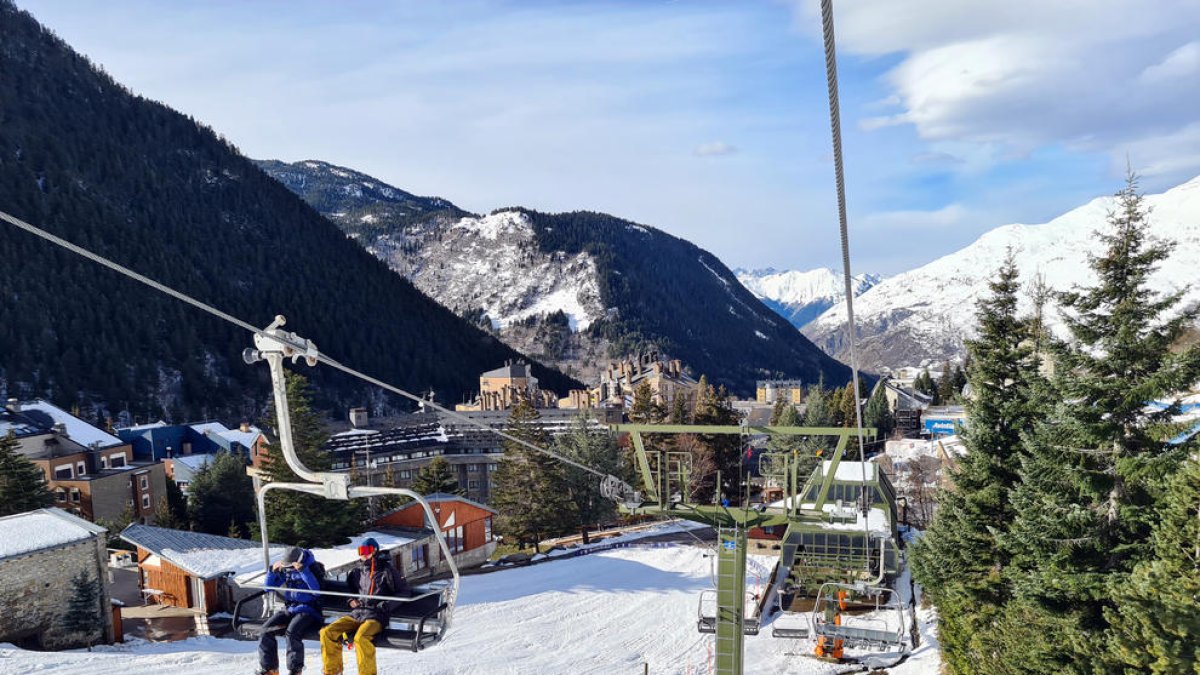 Imagen reciente de Baqueira, que ha abierto hasta ahora la mitad de su dominio esquiable.