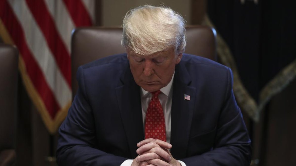 El presidenten norteamericano Donald Trump, ayer durante una reunión.