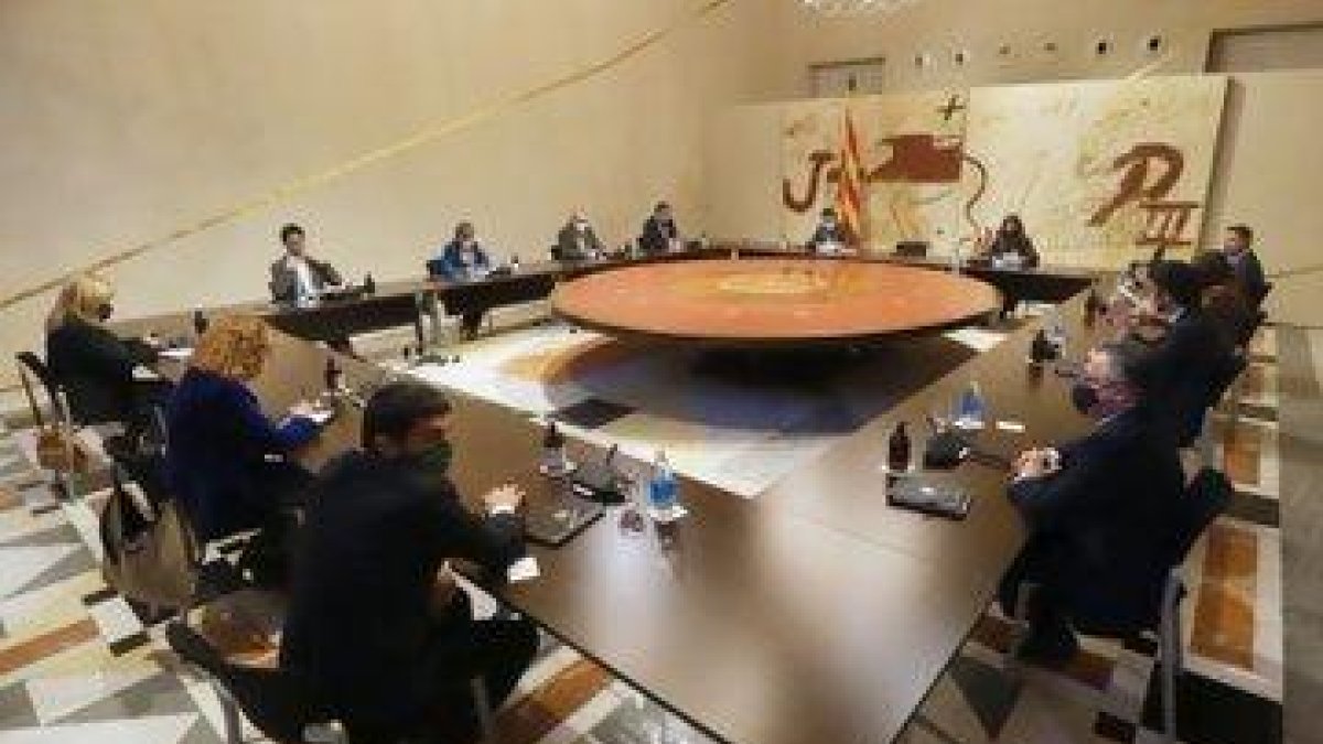 Una imatge de la reunió del Consell Executiu extraordinari.