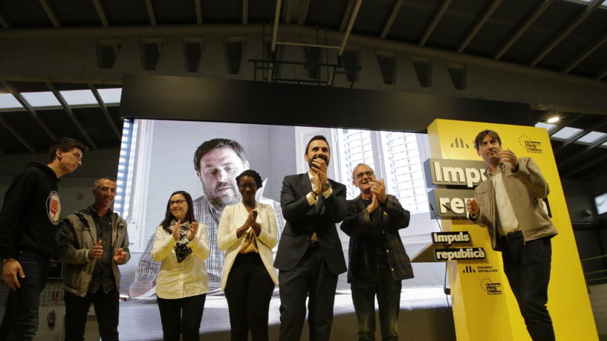 ERC va celebrar ahir el seu acte central de campanya al pavelló de la Bordeta.